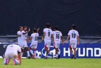 Selebrasi kemenangan saat Timnas Indonesia berhasil tundukkan timur leste
