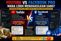 Perbedaan pendapatan Youtube vs facebook pro terbaru