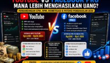 Perbedaan pendapatan Youtube vs facebook pro terbaru
