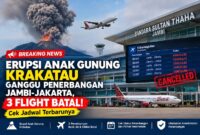 Ilustrasi dua penerbangan Jambi-Jakarta dibatalkan dampak erupsi gunung anak krakatau
