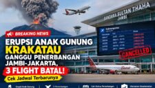 Ilustrasi dua penerbangan Jambi-Jakarta dibatalkan dampak erupsi gunung anak krakatau