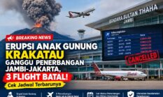 Erupsi Anak Gunung Krakatau Ganggu Penerbangan Jambi-Jakarta, 3 Flight Batik Air dan Citilink Batal