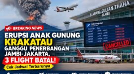 Ilustrasi dua penerbangan Jambi-Jakarta dibatalkan dampak erupsi gunung anak krakatau