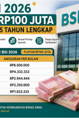 KUR BSI 2026 Rp100 Juta: Cek Cicilan 1-5 Tahun, Syarat dan Cara Pengajuan Terbaru