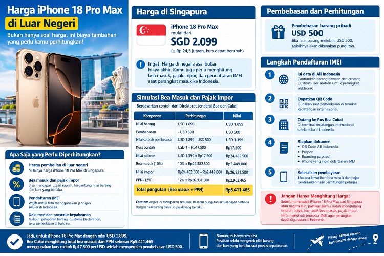 Beli iphone dari luar neger terkena pajak