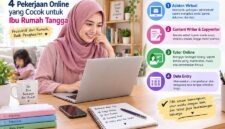 Ilustrasi pekerjaan online yang cocok bagi ibu rumah tangga