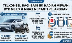 Telkomsel Bagi-Bagi 31 Mobil Listrik dan 120 Motor NMAX, Ini Cara Ikut Undiannya