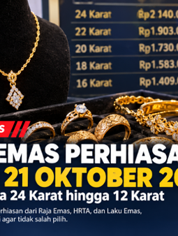 Harga Emas Perhiasan Hari Ini Rabu 21 Oktober 2026: Cek Daftar Harga 24 Karat hingga 12 Karat