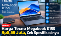 Harga Tecno Megabook K15S Rp8,59 Juta, Laptop Ryzen 5 dengan Baterai 70 Wh dan 9 Port