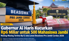 Gubernur Al Haris Kucurkan Rp6 Miliar untuk 500 Mahasiswa Jambi, Masing-Masing Terima Rp12 Juta