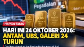 Harga Emas Pegadaian 24 Oktober 2026 Kompak Turun, 