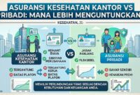 Ilustrasi perbandingan Asuransi Kesehatan Kantor atau Pribadi
