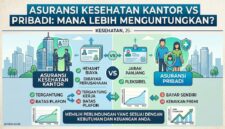 Ilustrasi perbandingan Asuransi Kesehatan Kantor atau Pribadi