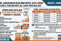 KUR BNI Rp 50 Juta
