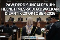 Ilustrasi pelaksanaan pelantikan Helneti Mesra jadi DPRD Sungai penuh PAW Dahkir yahya