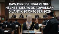 Ilustrasi pelaksanaan pelantikan Helneti Mesra jadi DPRD Sungai penuh PAW Dahkir yahya