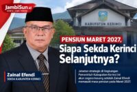 Awal Maret 2027 Sekda Kerinci, Zainal Efendi pensiun, Siapa penggantinya